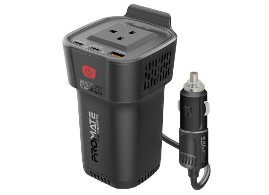 Promate Inverto-150W Multi-Port DC to AC Power Inverter with 150W AC Socket