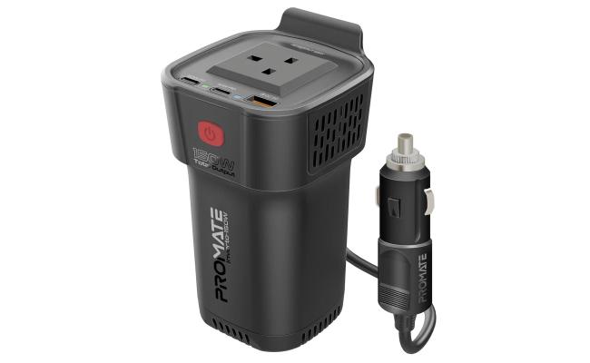 Promate Inverto-150W Multi-Port DC to AC Power Inverter with 150W AC Socket