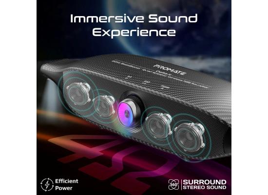 Promate Delta-X 20W BassBoost™ Quad Speaker Wireless RGB Soundbar