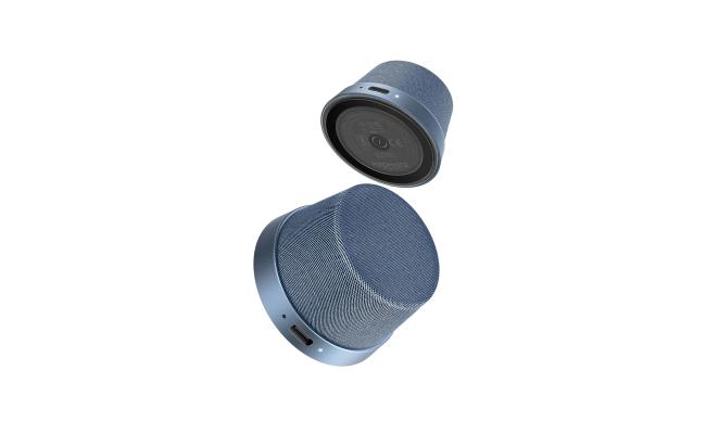 Promate Punch High-Fidelity Mini Bluetooth Speaker with MagSafe Compatible Base - Navy