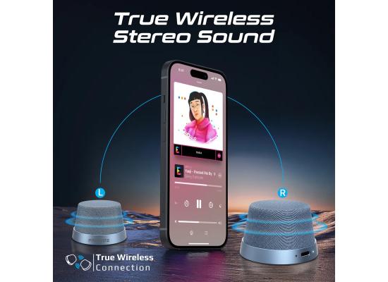Promate Punch High-Fidelity Mini Bluetooth Speaker with MagSafe Compatible Base - Navy
