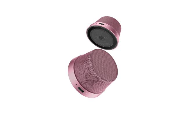 Promate Punch High-Fidelity Mini Bluetooth Speaker with MagSafe Compatible Base - Pink