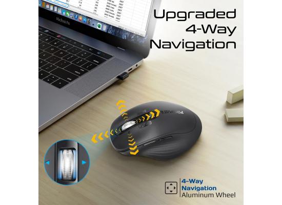 Promate SamoTri Tri-Connect Wireless Mouse with Rechargeable Battery, 2.4G and Dual BT Connectivity