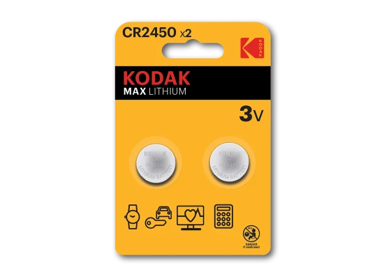 Kodak Lithium Button Cell Batteries 2450 Pack Of 2