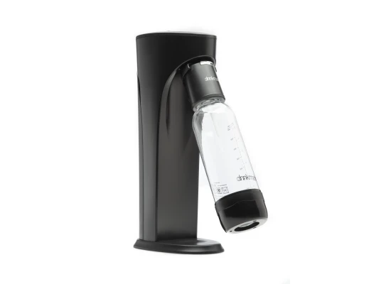 DrinkMate Sparkling Water and Soda Machine With CO2 Cylinder (Black)