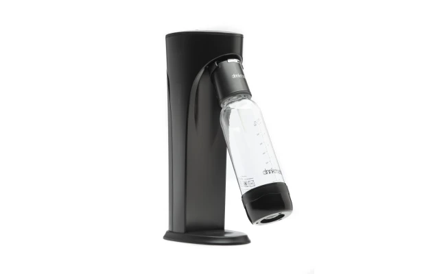 DrinkMate Sparkling Water and Soda Machine With CO2 Cylinder (Black)