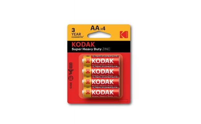 Kodak AA Zinc Extra Heavy Duty Batteries Pack Of 4