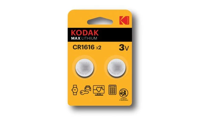 Kodak Lithium Button Cell Batteries 1616 Pack Of 2