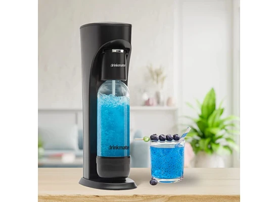 DrinkMate Sparkling Water and Soda Machine With CO2 Cylinder (Black)