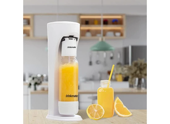 DrinkMate Sparkling Water and Soda Machine With CO2 Cylinder (White)