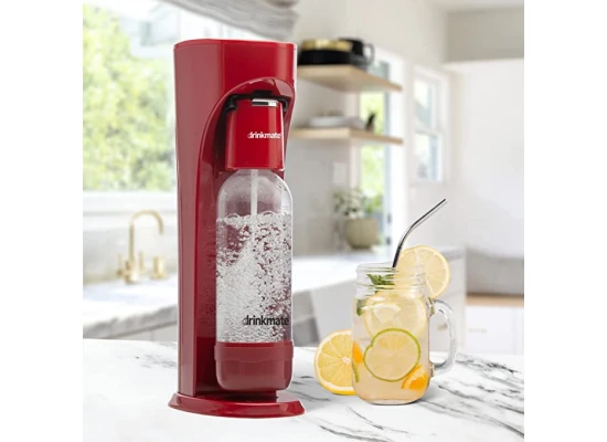 DrinkMate Sparkling Water and Soda Machine With CO2 Cylinder (RED)
