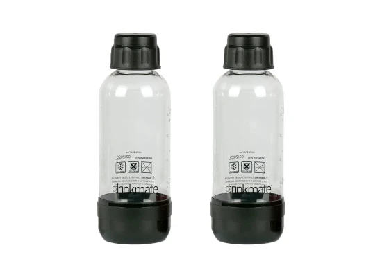 DrinkMate PET Bottles 1L Black, Twin Pack (2)