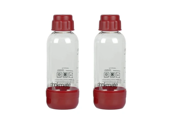 DrinkMate PET Bottles 1L Red, Twin Pack (2)