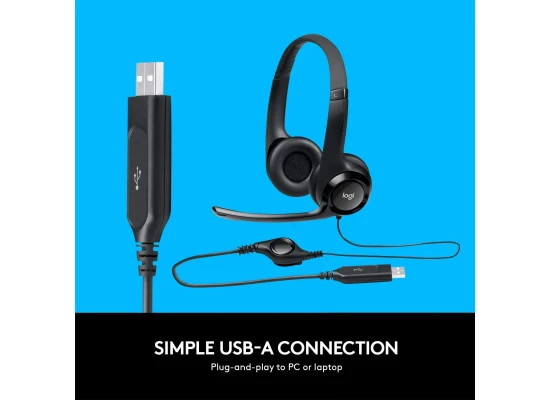Logitech H390 Wired Headset ANC USB In-Line Controls
