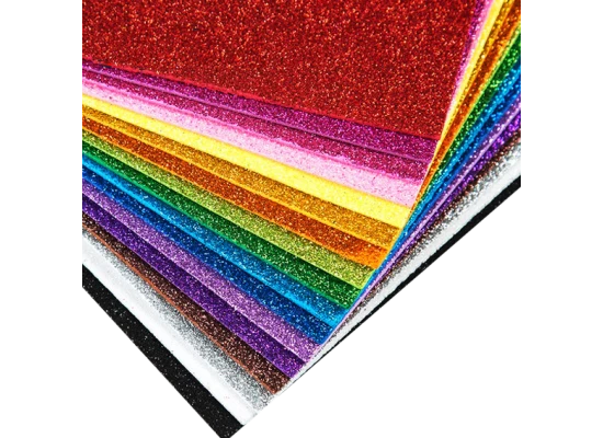 Glitter Foam Sheets A4, Multi colors Pack of 10