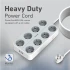 Promate PowerCord8EU-4M 4000W EU Power Strip with 8 AC Outlets & 3 USB Ports
