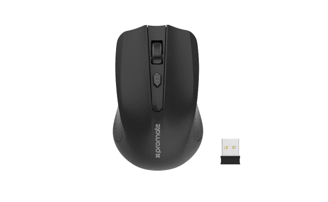 Promate Clix-8 Portable Optical Wireless Mouse with USB Nan Receiver 10m Working Distance, Auto Sleep Function