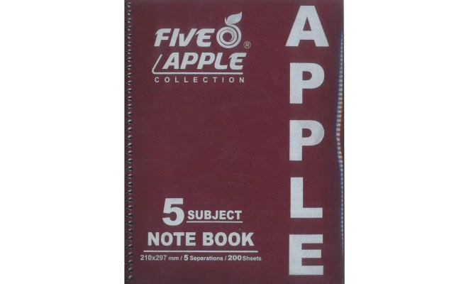 Five Apple Note Book A4 5 Subject