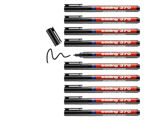 Edding 370 Permanent Marker - For Fine Marking Black