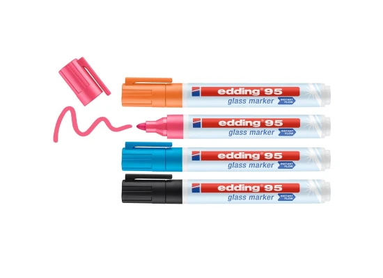 Edding E-95 Glass Marker Set of 4 Colors