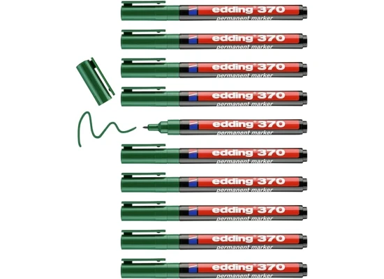 Edding 370 Permanent Marker - For Fine Marking Green