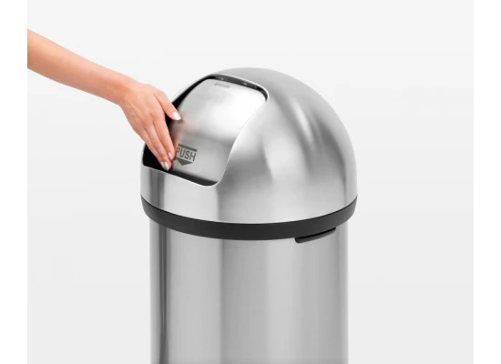 Stainless Steele Waste Bin Push Can 40L